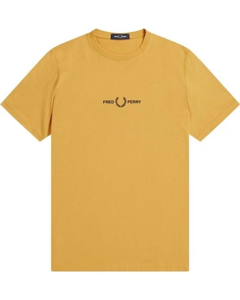FRED PERRY CAMISETA DE MANGA CORTA EMBROIDERED T-SHIRT EN PARA AMARILLO