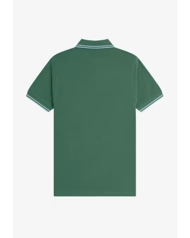 FRED PERRY Slim Fit Twin Tipped Polo Sport Green - Track Blue - Track Blue GREEN