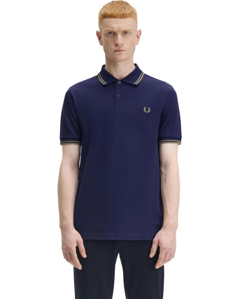 POLO FRED PERRY TWIN TIPPED SHIRT MARINO-VERDE REF: 1177095 AZUL