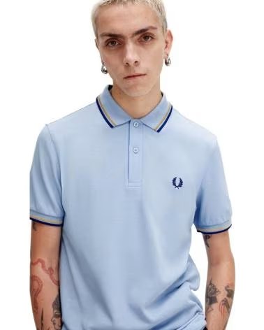 FRED PERRY POLO DE MANGA CORTA M3600 EN AZUL PARA HOMBRE CELESTE
