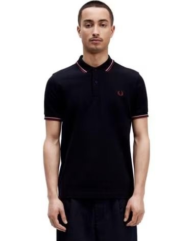 FRED PERRY M3600 SLIM FIT TWIN TIPPED KURZARM POLO AZUL