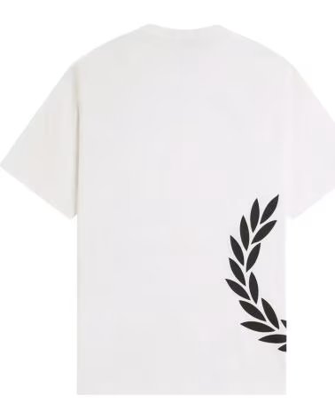 FRED PERRY CAMISETA DE MANGA CORTA TEXTURED LAUREL WREATH T-SHIRT EN PARA HOMBRE BLANCO