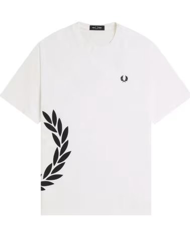 FRED PERRY CAMISETA DE MANGA CORTA TEXTURED LAUREL WREATH T-SHIRT EN PARA HOMBRE BLANCO