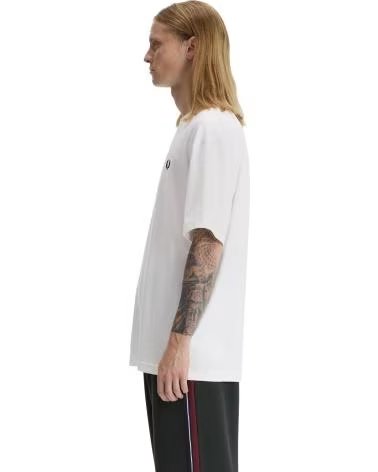 FRED PERRY CAMISETA DE MANGA CORTA TEXTURED LAUREL WREATH T-SHIRT EN PARA HOMBRE BLANCO