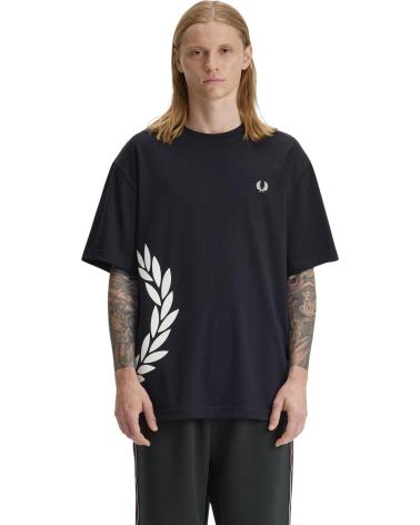 FRED PERRY CAMISETA NEGRA TEXTURED LAUREL WREATH TEE NEGRO