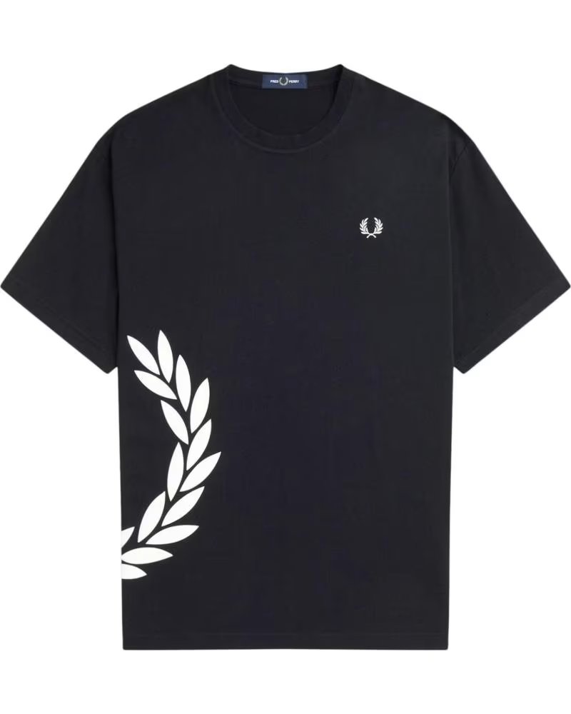 CAMISETA FRED PERRY TEXTURED LAUREL WREATH M2440 NEGRA NEGRO