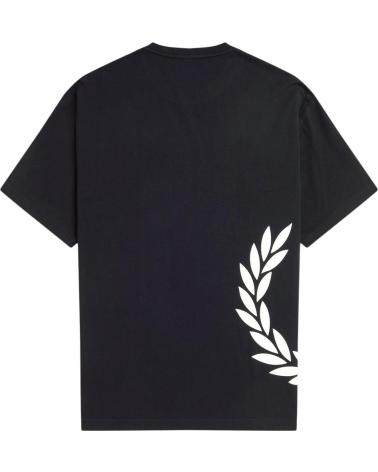 FRED PERRY CAMISETA NEGRA TEXTURED LAUREL WREATH TEE NEGRO