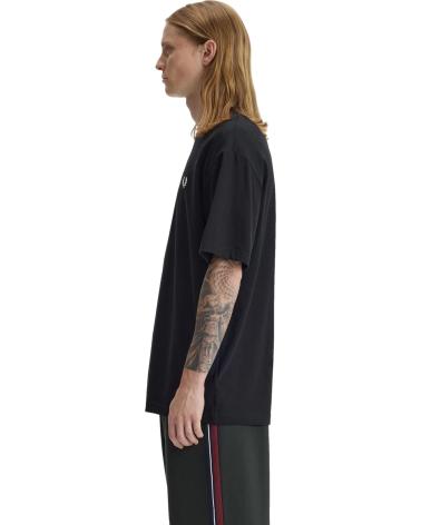 FRED PERRY CAMISETA NEGRA TEXTURED LAUREL WREATH TEE NEGRO