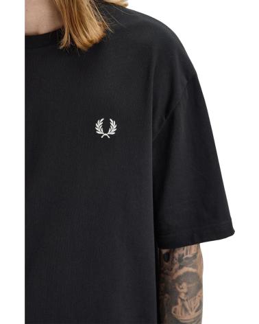 FRED PERRY CAMISETA NEGRA TEXTURED LAUREL WREATH TEE NEGRO