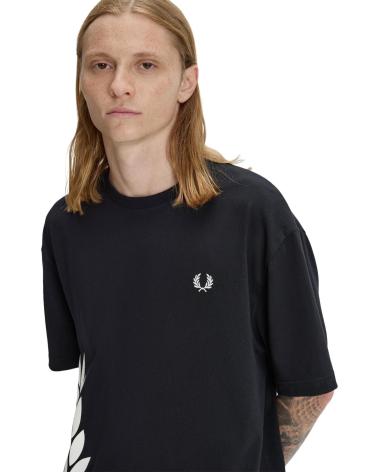 FRED PERRY CAMISETA NEGRA TEXTURED LAUREL WREATH TEE NEGRO