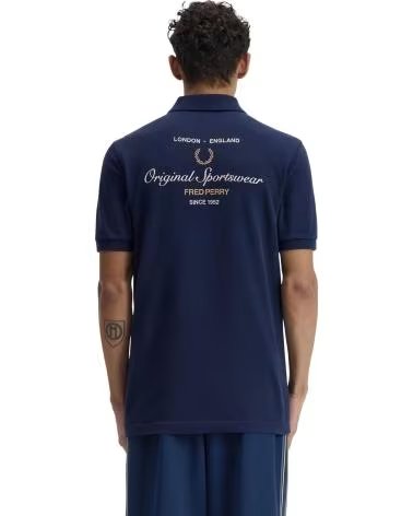 FRED PERRY POLO DE MANGA CORTA ORIGINAL SPORTSWEAR POLO SHIRT EN AZUL PARA HOMBRE MARINO