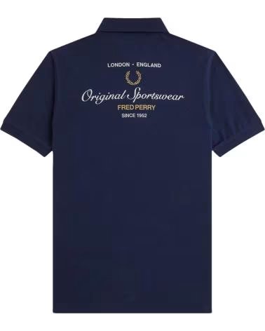 FRED PERRY POLO DE MANGA CORTA ORIGINAL SPORTSWEAR POLO SHIRT EN AZUL PARA HOMBRE MARINO