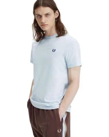 FRED PERRY CAMISETA DE MANGA CORTA CREW NECK T-SHIRT EN AZUL PARA HOMBR CELESTE