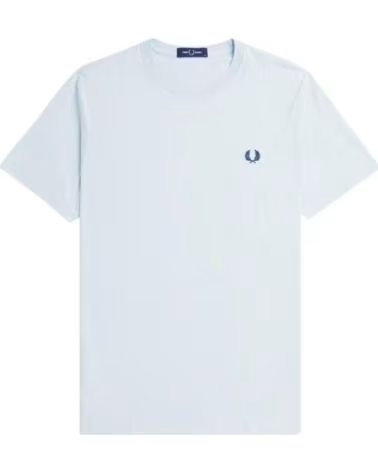 FRED PERRY CAMISETA DE MANGA CORTA CREW NECK T-SHIRT EN AZUL PARA HOMBR CELESTE
