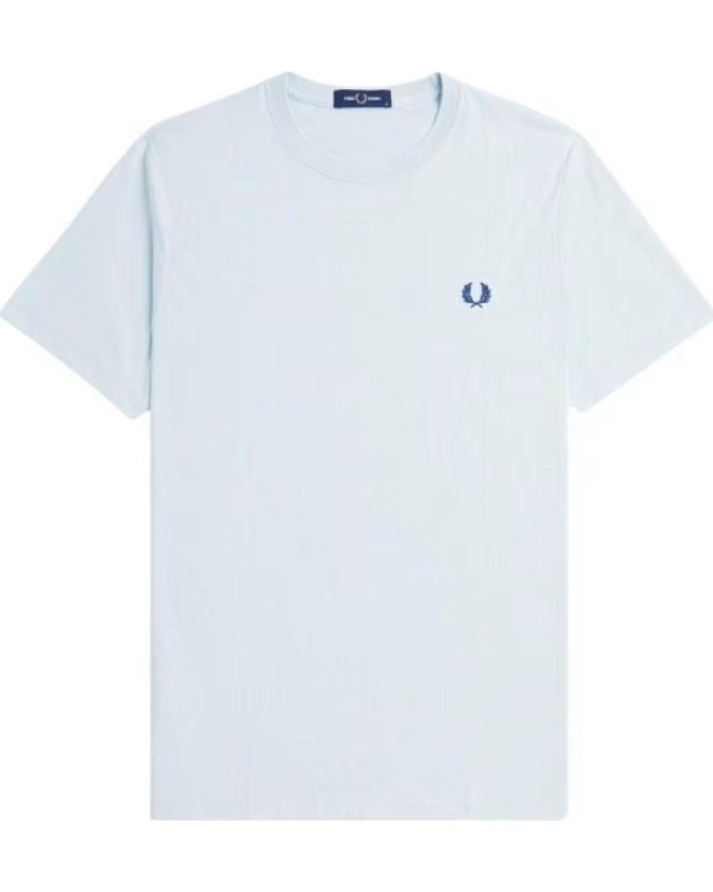 FRED PERRY CAMISETA DE MANGA CORTA CREW NECK T-SHIRT EN AZUL PARA HOMBR CELESTE