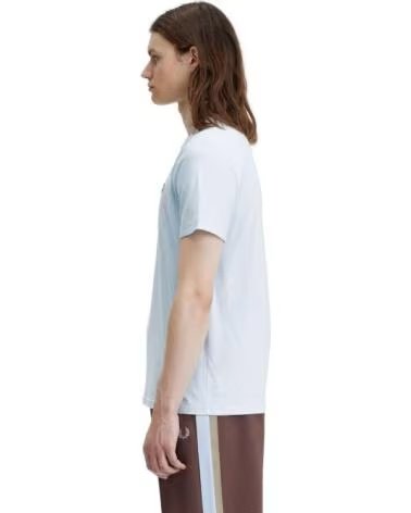 FRED PERRY CAMISETA DE MANGA CORTA CREW NECK T-SHIRT EN AZUL PARA HOMBR CELESTE