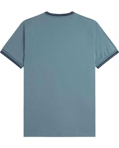 FRED PERRY CAMISETA DE MANGA CORTA TWIN TIPPED EN VERDE PARA HOMBRE AZUL