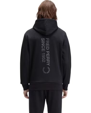 FRED PERRY FELPA CON CAPPUCCIO BOLD BRANDING RIF 1177135 NEGRO