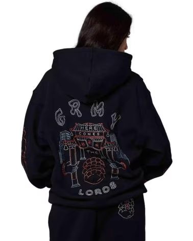 GRIMEY FELPA CON CAPPUCCIO SAMPANS REGULAR NERA RIF 1177242 NEGRO