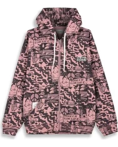 GRIMEY GIACCA PEACE WITHIN ALL OVER PRINT REGULAR ZIPPER HOODIE ROSA RIF 1177246