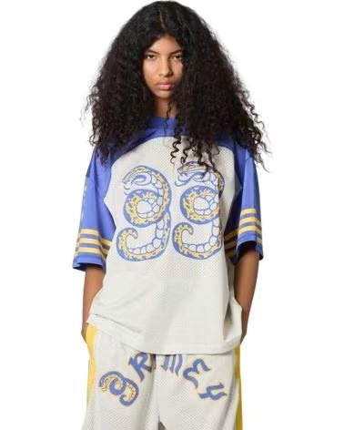 GRIMEY CAMISETA DE MANGA CORTA DROPPIN SCIENCE MESH BOXY FOOTBALL JERSEY EN BLANCO PARA HOMBRE OFF WHITE