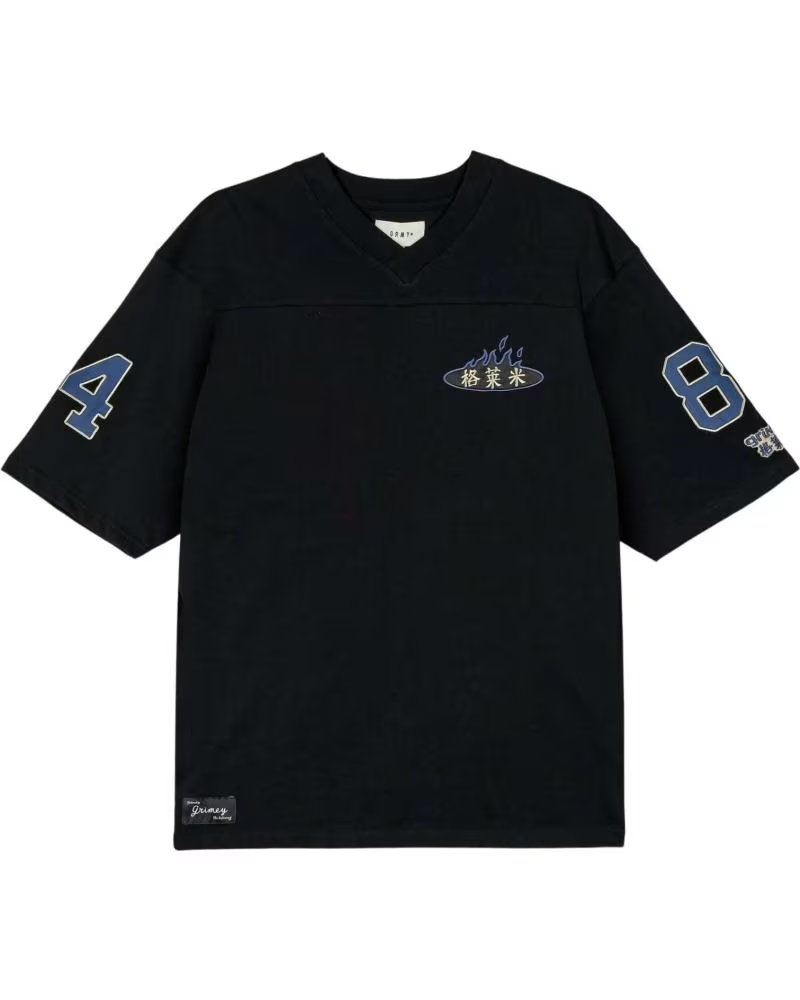 T-SHIRT GRIMEY GAVN785-BLK A MANICHE CORTE NEGRO