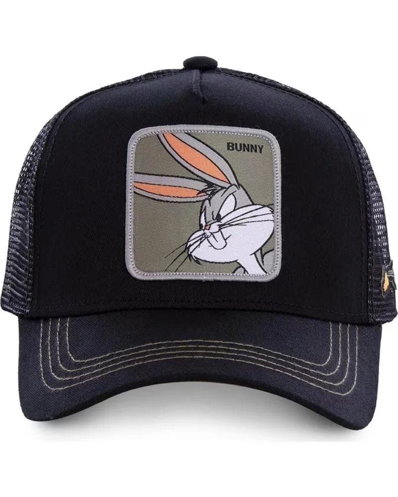 Início-CAPSLAB-BONÉ CAPSLAB BUGS BUNNY REF 1177366 ABA CURVA PRETO-NEGRO