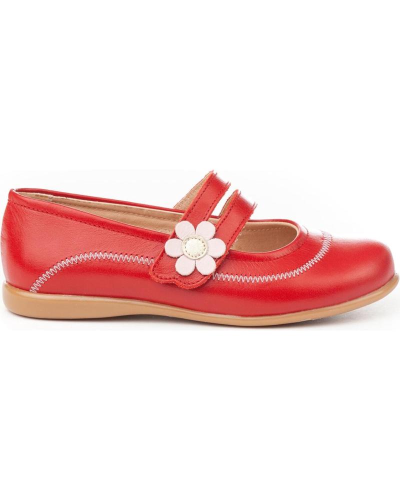 girl Flat shoes ANGELITOS MERCEDITA PIEL 524 ROJO