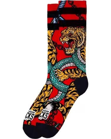 AMERICAN SOCKS TIGER SNAKE SOCKEN ROT SCHWARZ NEGRO