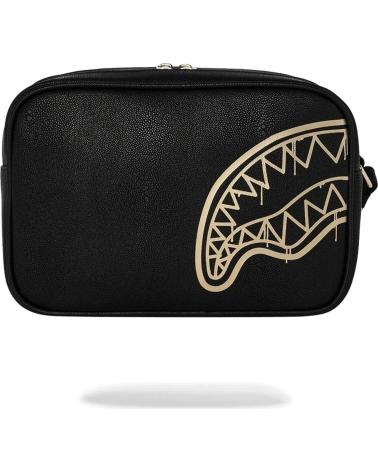 SPRAYGROUND NECESER SPARYGROUND THAT GOLD DRAP TOILETRY BRIC NEGRO