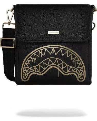 SPRAYGROUND BOLSO THAT GOLD DRAP MESSENGER BAG NEGRO