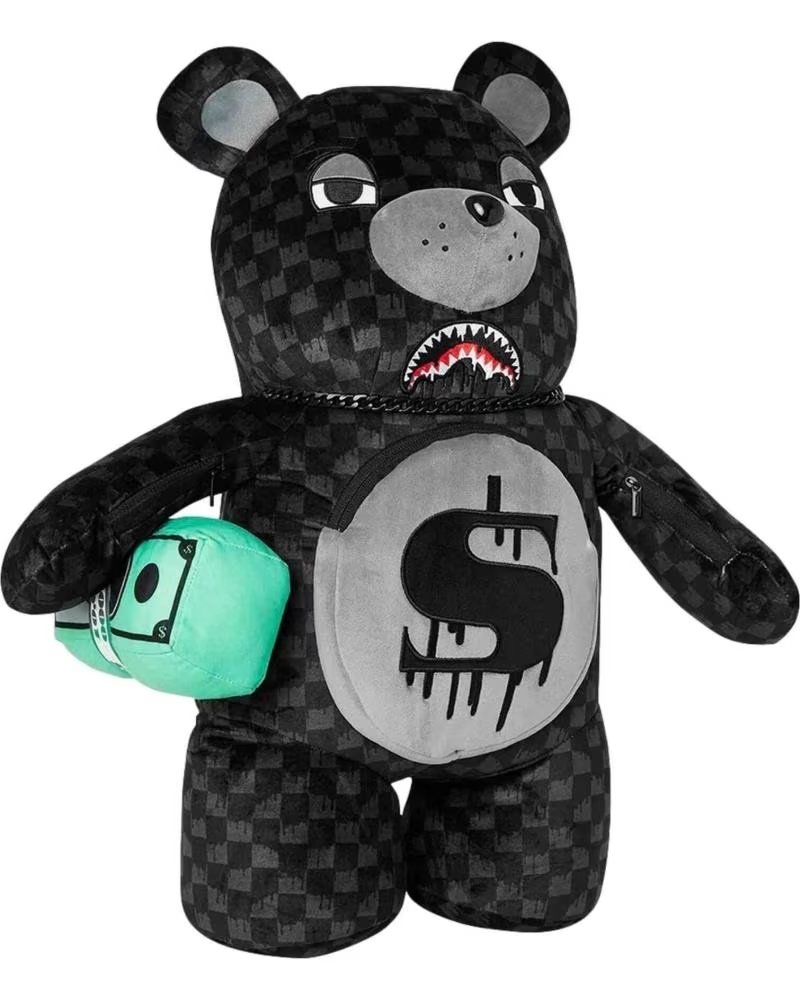 SPRAYGROUND MOCHILA NEGRA DRIPPING SHARKS IN PARIS MONEYBEAR TEDDY BEAR NEGRO