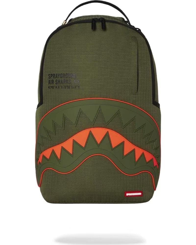 SPRAYGROUND MOCHILA VERD NYLON SHARK CENTRAL ARMY DLX-RIPSTOP BACKPACK VERDE