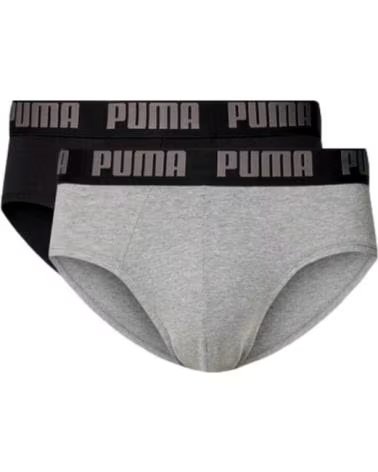 PUMA BIPACK SLIPS -NEGRO MEN EVERYDAY BRIEFS 2P GRIS