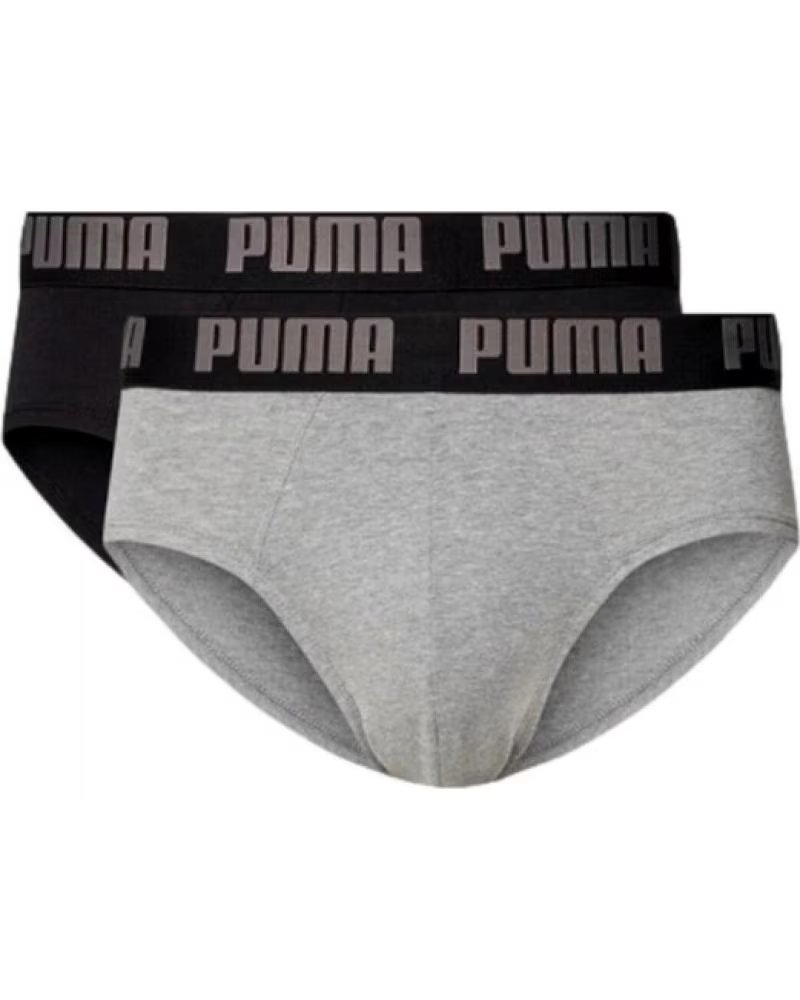 PUMA BIPACK SLIPS -NEGRO MEN EVERYDAY BRIEFS 2P GRIS