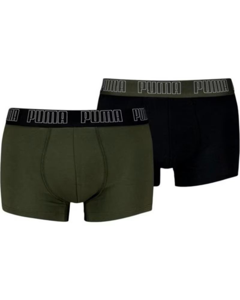 PUMA BIPACK BOXERS KAKI-NEGRO EVERYDAY TRUNK VERDE