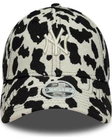 NEW ERA BONÉ 9FORTY YORK YANKEES WMNS COW MIDI 1177770 ESTAMPA ANIMAL PRINT BLANCO