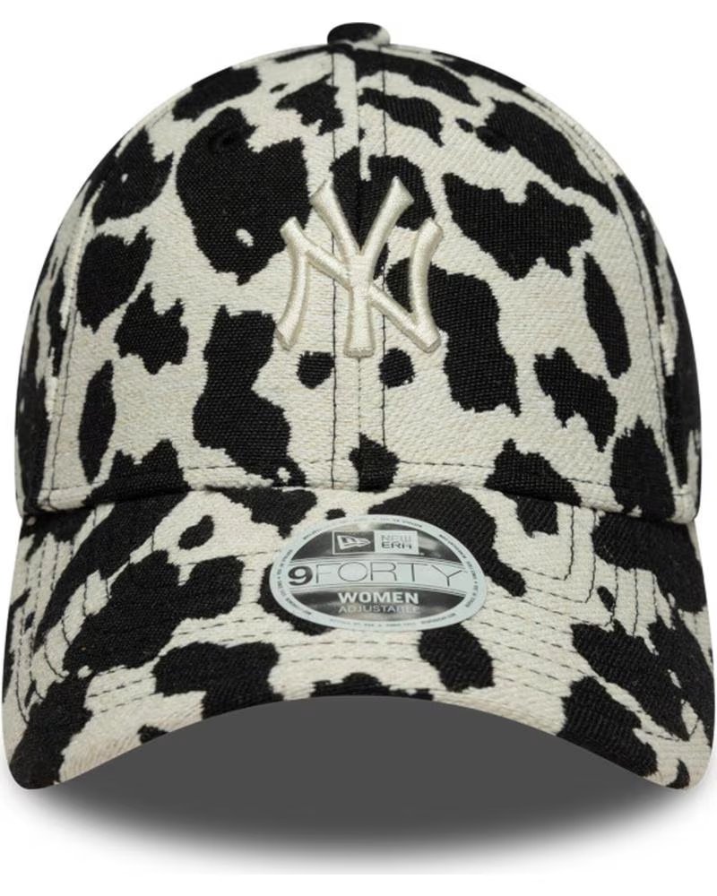 NEW ERA BONÉ 9FORTY YORK YANKEES WMNS COW MIDI 1177770 ESTAMPA ANIMAL PRINT BLANCO