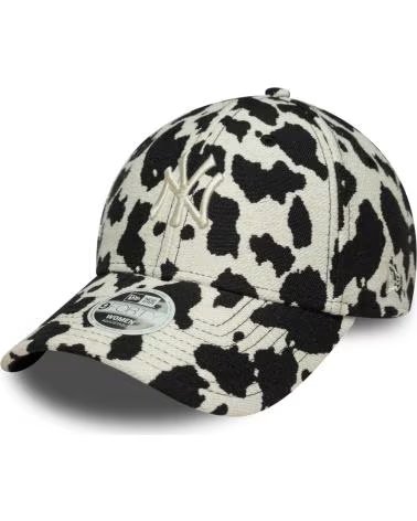 NEW ERA BONÉ 9FORTY YORK YANKEES WMNS COW MIDI 1177770 ESTAMPA ANIMAL PRINT BLANCO
