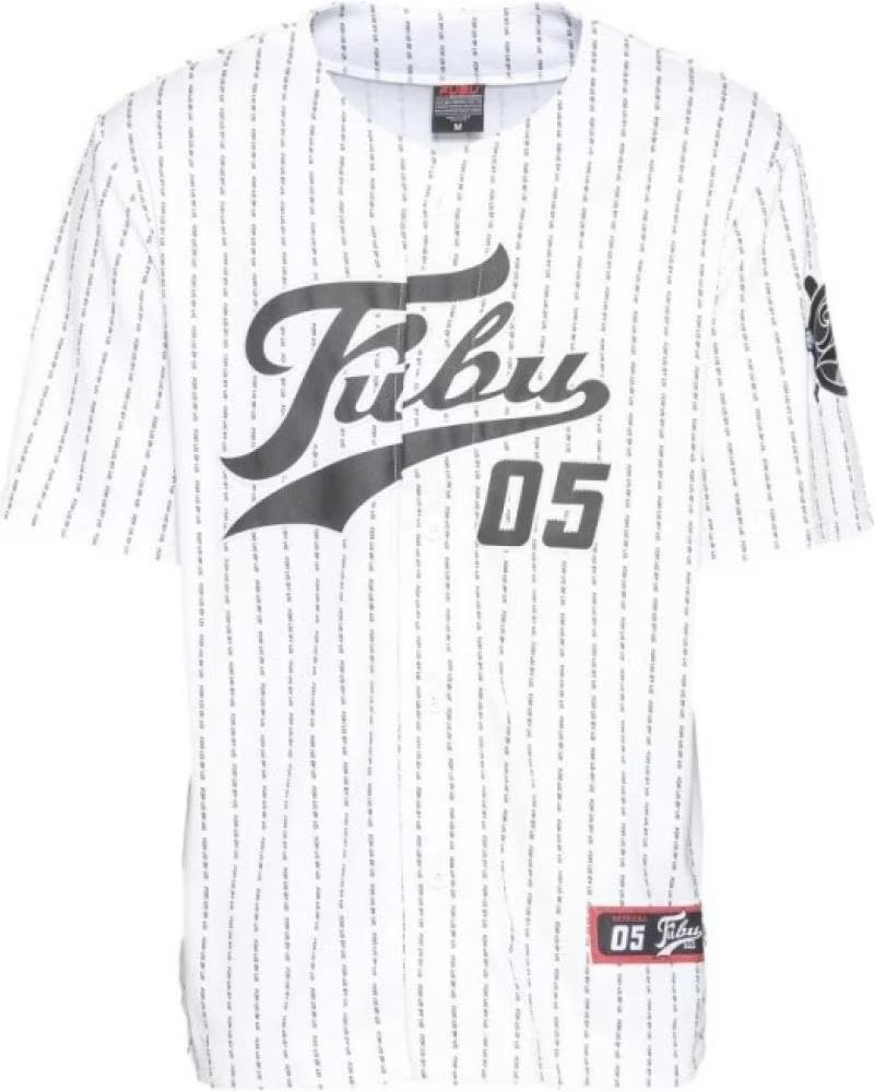 FUBU Camiseta De Manga Corta Pinstripe Varsity en blanco para hombre BLANCO