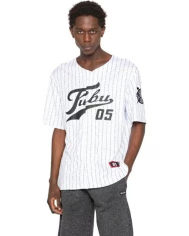 FUBU Camiseta De Manga Corta Pinstripe Varsity en blanco para hombre BLANCO