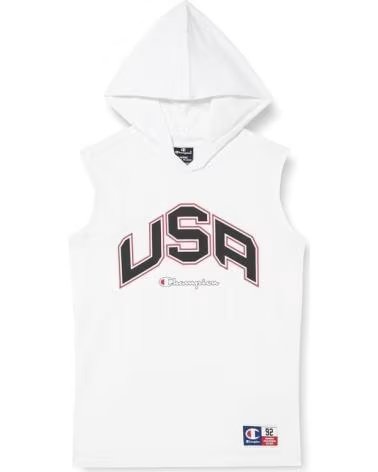 CHAMPION CAMISETA JUNIOR BLANCA USA SLEEVELESS HODDED TEE BLANCO
