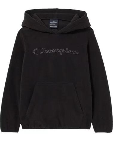 CHAMPION SUDADERA JUNIOR POLAR NEGRA BIG LOGO FLEECE HOODIE NEGRO
