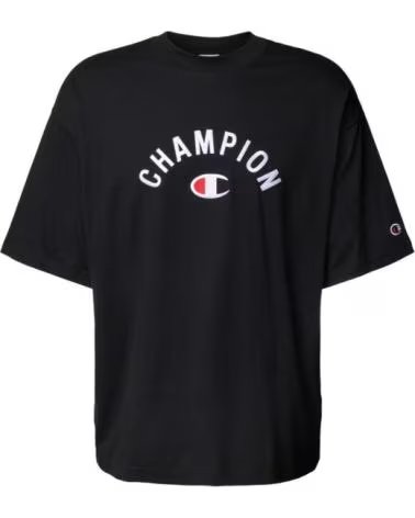 CHAMPION CAMISETA NEGRA EMBROIDERED LOGO T-SHAPE TEE NEGRO