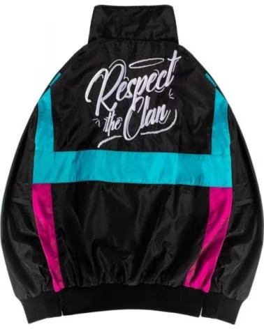 CLAN CHAQUETA NEGRA RESPECT THE WINDBREAKER NEGRO