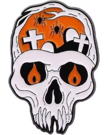 PIN CEMENTERY SKULL VARIOS COLORES