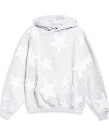 OVER STREET SUDADERA -BLANCA FALLING STARS HOODIE GRIS