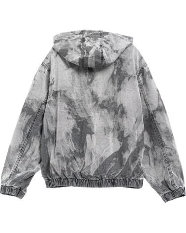OVER STREET CAZADORA GASTADA ZIPPED JACKET GRIS
