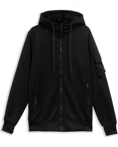 OVER STREET CHAQUETA NEGRA POLY TECH ARM POCKET TRACKJACKET NEGRO