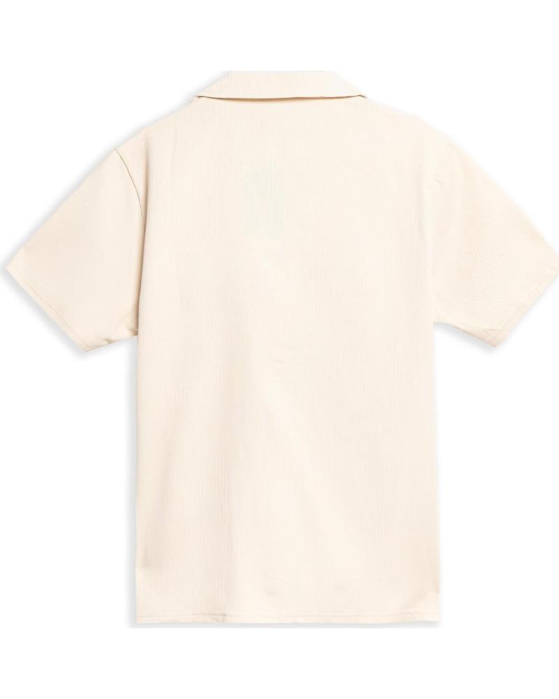 OVER STREET CAMISA AREA ZERO FRONT POCKET STRIPED SHIRT BEIGE